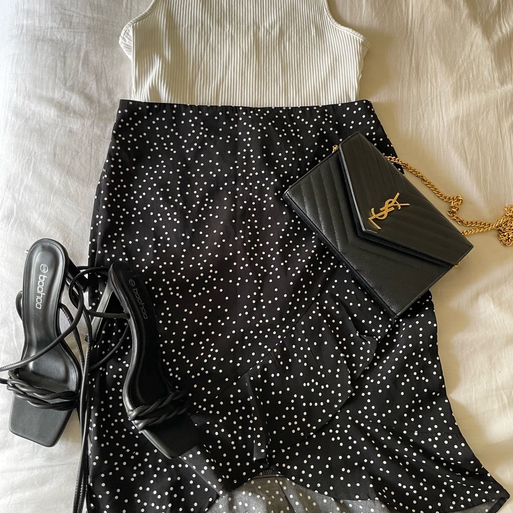 Midi black polka dot Skirt